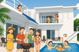 大人数でSiestaを利用しているイメージイラスト